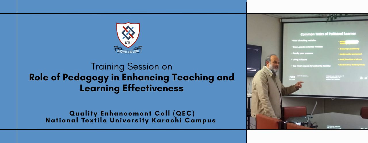 Training Session on “Role of Pedagogy in Enhancing Teaching and Learning Effectiveness”