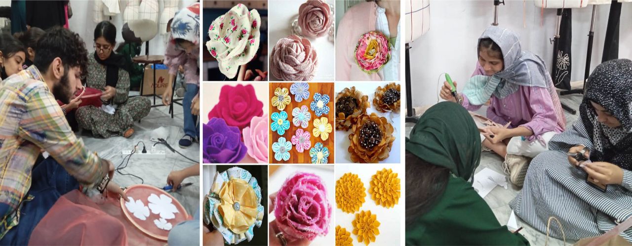 Workshop on Fabric Flower making and Surface creations