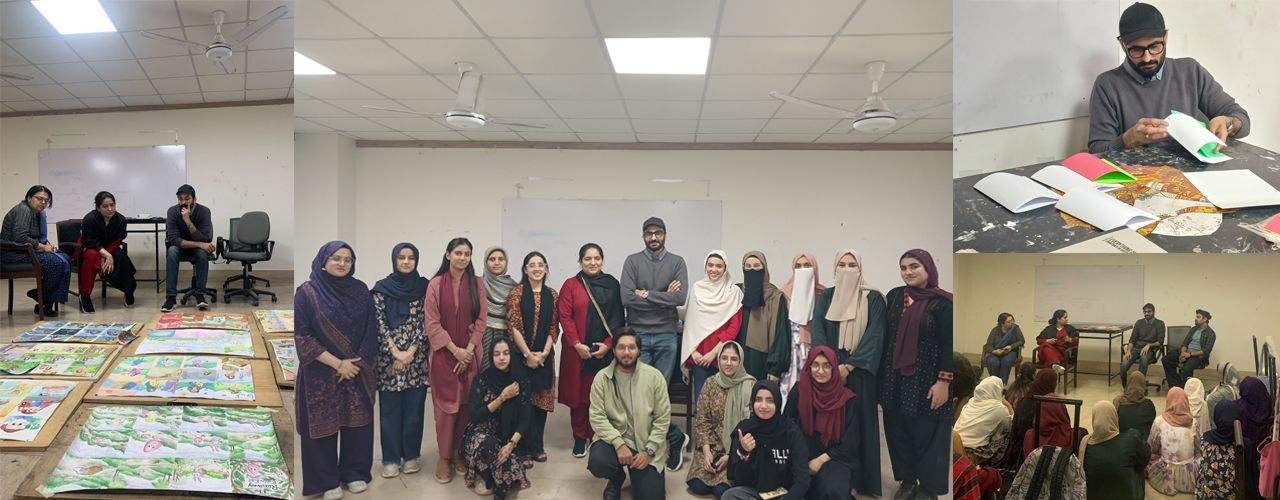 Workshop on Bookbinding Conducted by Yasir Azaam Khan for Visual Arts Students